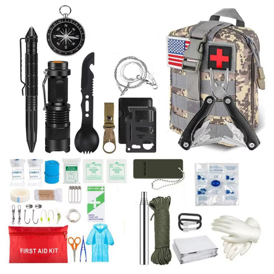 Outdoor Adventure Kit - サバイバル応急処置キットサバイバルフルセットモールアウトドアギア緊急キットトラウマバッグキャンプハイキングIFAKアドベンチャーバッグ