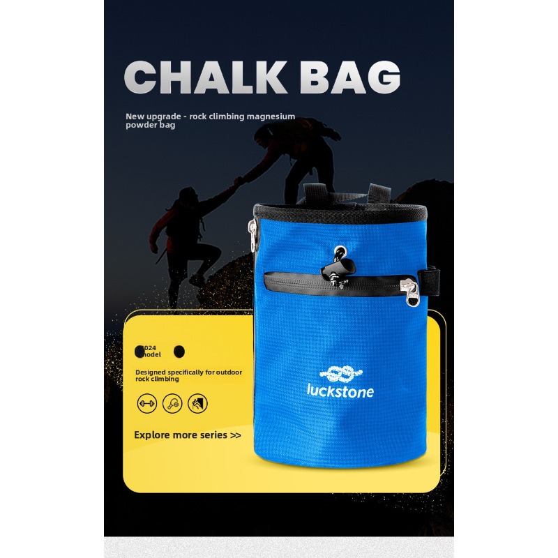 Chalk Bag Bouldering - クライミングチョークバッグ 防水ボルダリングポーチ 巾着開閉式 体操、ウェイトリフティング、ペットトレーニングのおやつ用
