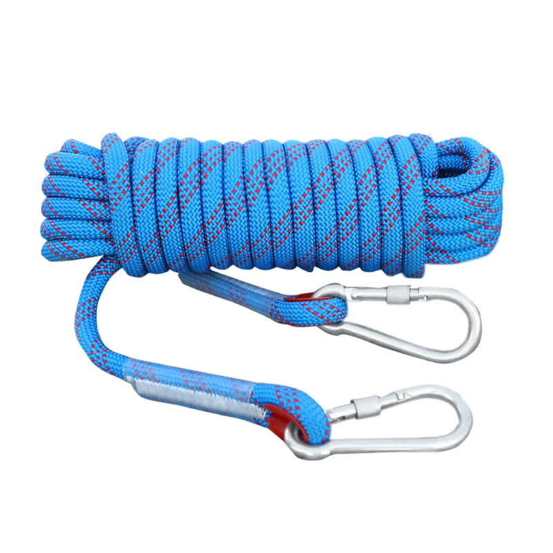 Rope Climbing Static - 屋外登山用静的安全ロープ、厚手のナイロン巻きポリエステル製クライミングライン、高強度ラペリング下降用