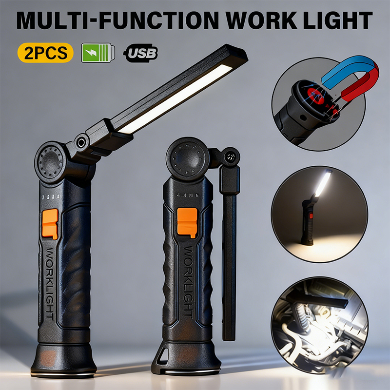 Outdoor Adventure Trips - ポータブル COB LED 懐中電灯 USB 充電式ワークライト