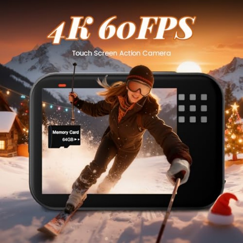 Outdoor Adventure Activities - ミニボディカメラ、2Kアクションカメラ、ディスプレイ付き、防水ウェアラブルPOVカメラ、アウトドアアドベンチャー向け