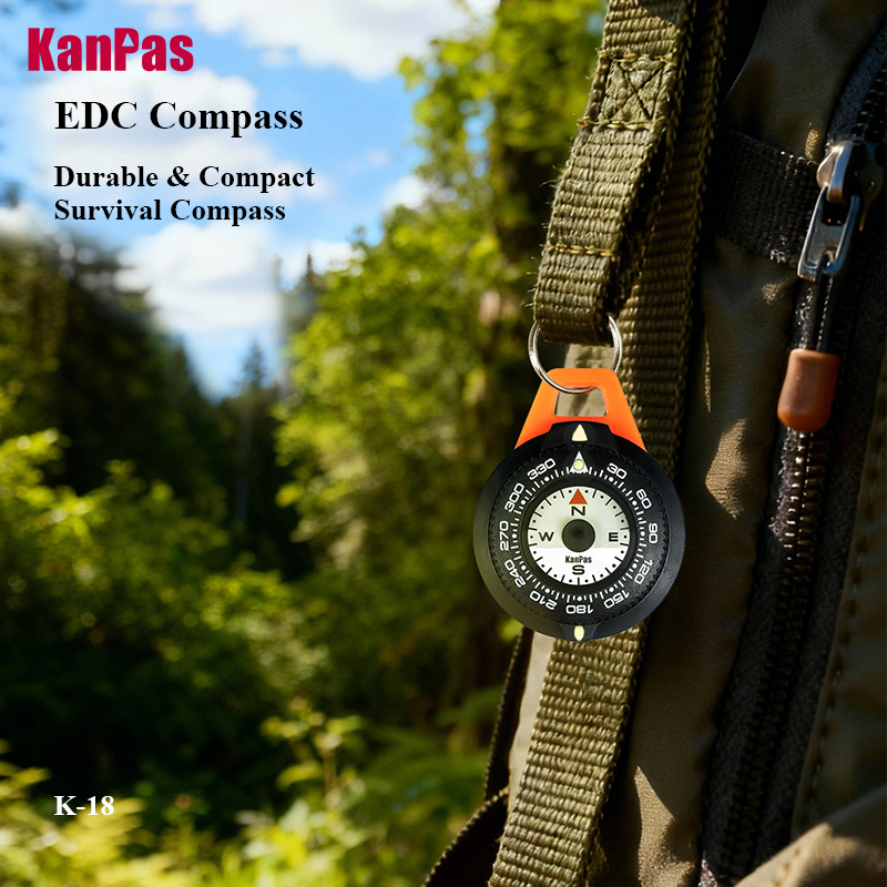 Outdoor Adventure Gear - KANPAS EDCミニコンパス、冒険用マップリーディング用夜光コンパス、軽量アウトドアサバイバルギア、K-18