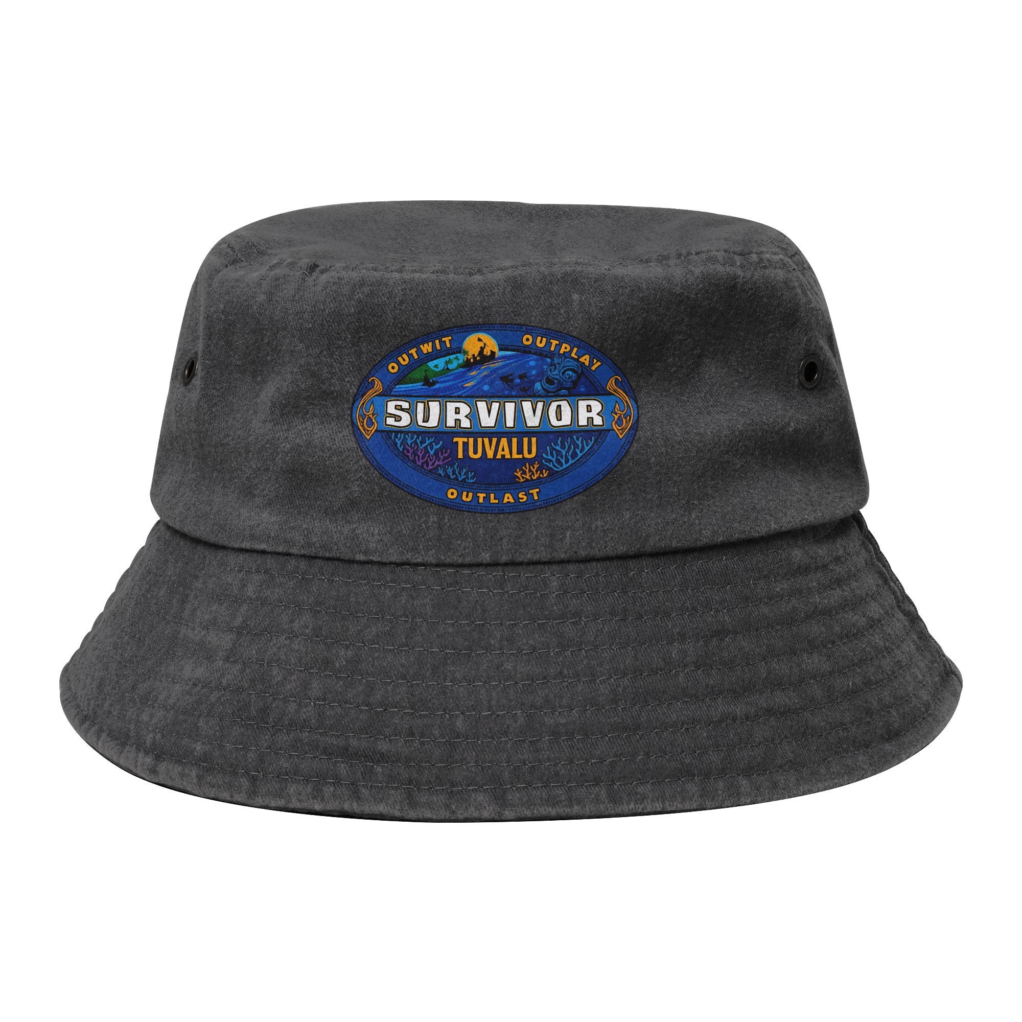 Outdoor Adventure And Travel Show - トラベルアドベンチャーゲームテレビ番組 S-Survivors バケットハット ユニセックス ダメージ加工コットン ホットサンハット