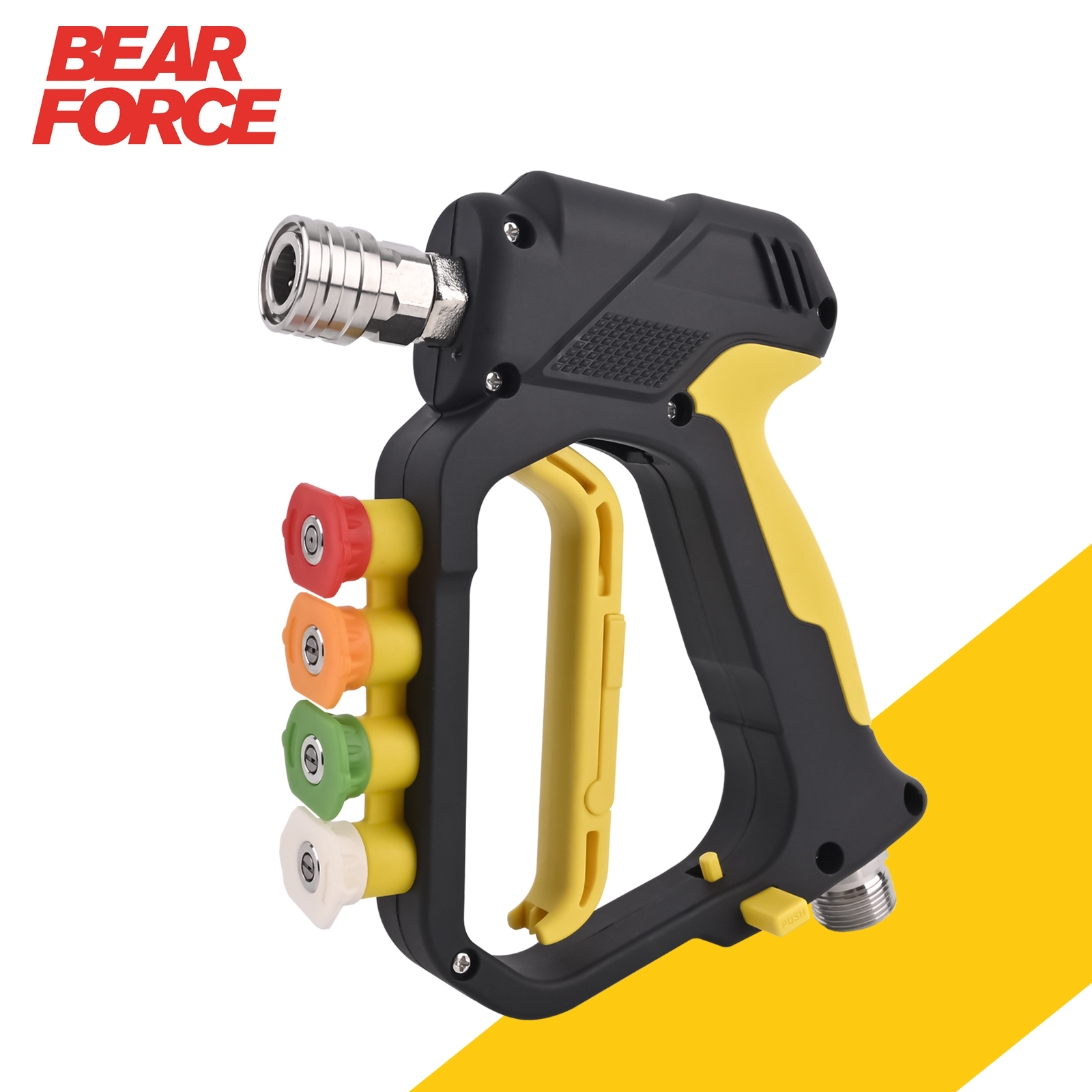 Bear Spray Clip - 高圧洗浄機用ショートスプレーガン 最大5000 PSI 入口M22-ID14mm & 出口1/4インチクイックコネクター