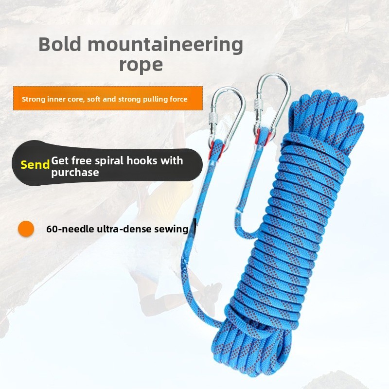 Rope Climbing Static - 10 ミリメートルロッククライミングロープ 10 メートル屋外静的懸垂下降ロープ消防救助安全脱出クライミングアクセサリー