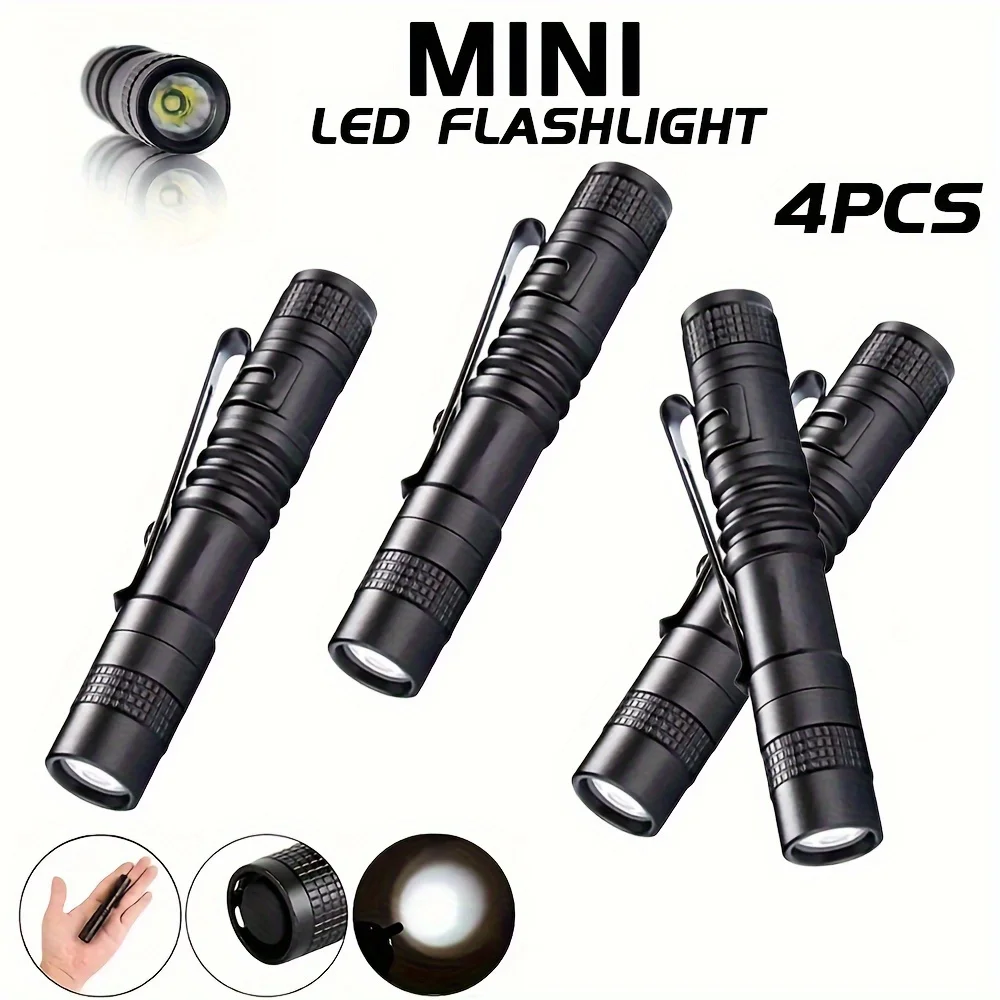 Outdoor Adventure Trips - 1-4 個ミニポータブル LED ペンライトポケット超高輝度高ルーメンハンドヘルド懐中電灯トーチ屋外キャンプ緊急用