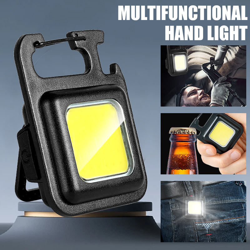 Outdoor Adventure Trips - 超高輝度で便利な携帯用ミニCOBキーホルダー懐中電灯、充電式緊急作業灯、マグネット付きアウトドアキャンプライト