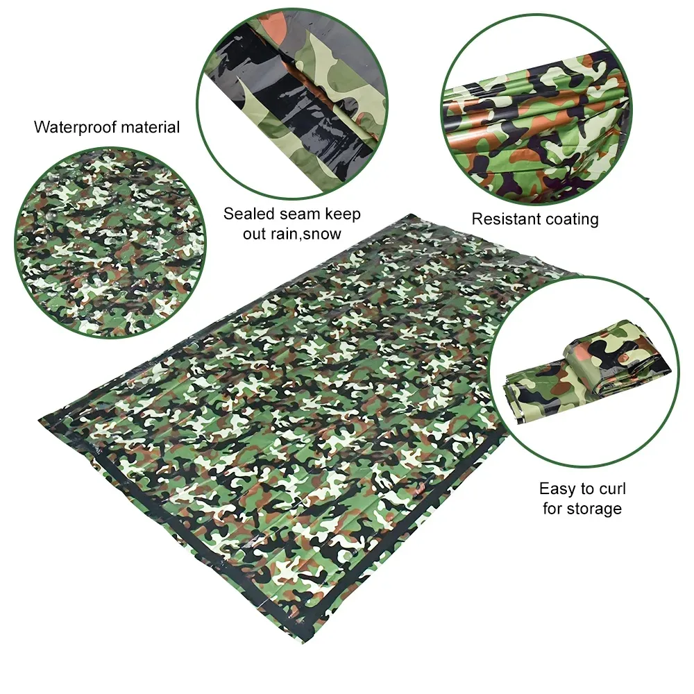 Pe緊急寝袋カモフラージュ防水ポータブルサバイバル120x2 - Outdoor Adventure Kit のレビューと価格