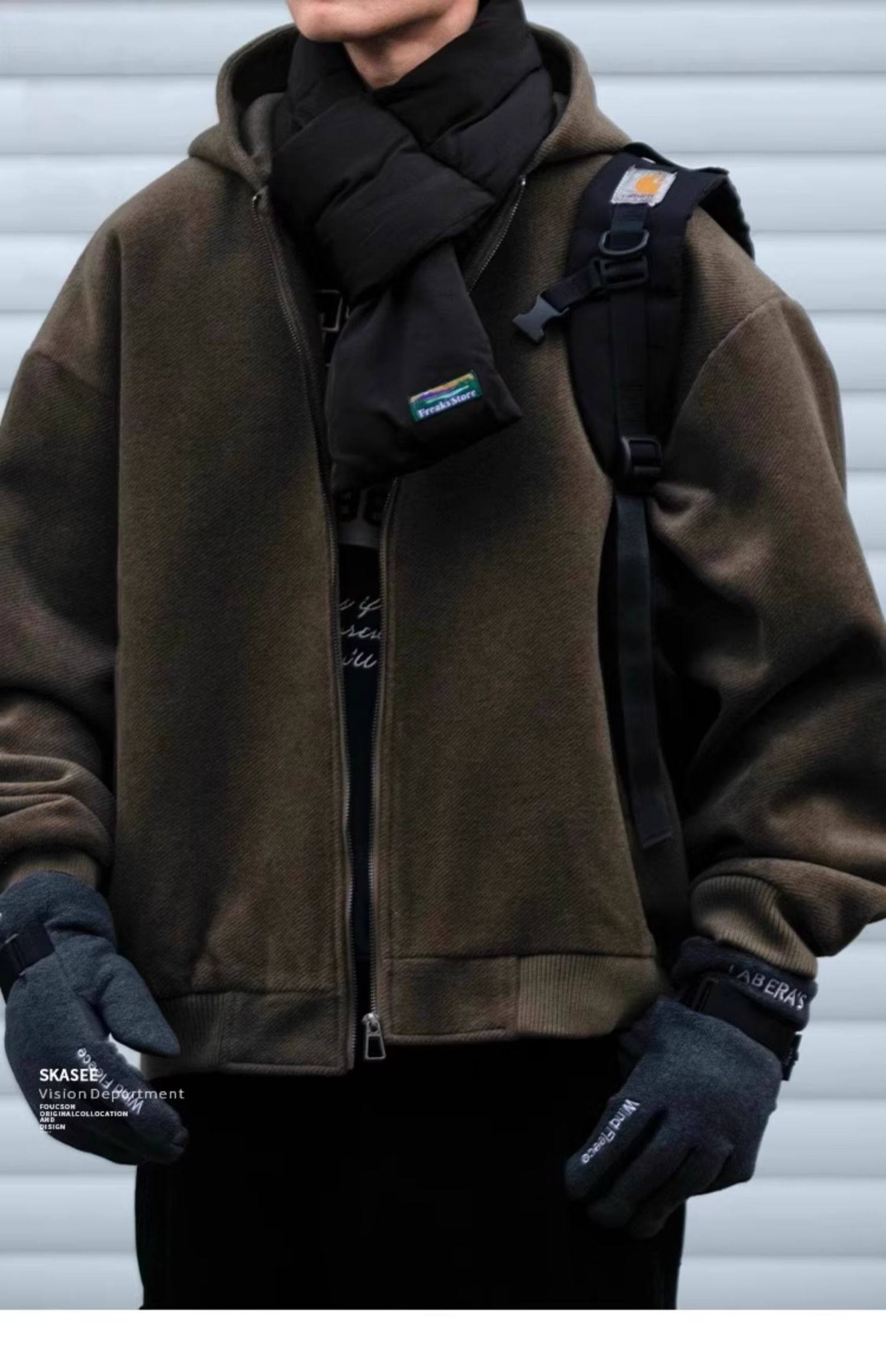 ウールブレンドジャケット男性秋メンズジムワークアウトトレーニ - Outdoor Adventure Recreation のレビューと価格
