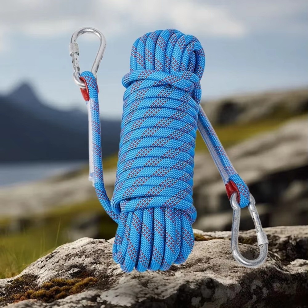 厚さ10mmの安全救命ロープ、2つのスチールフック付き静的ク - Rope Climbing Static のレビューと価格
