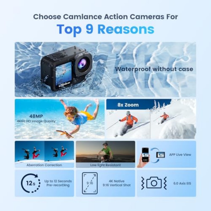 ミニボディカメラ、2Kアクションカメラ、ディスプレイ付き、防 - Outdoor Adventure Activities のレビューと価格