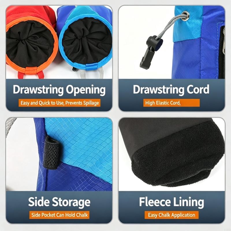 ロッククライミンググリップチョークバッグ、コードトップ、ウェ - Chalk Bag Bouldering のレビューと価格