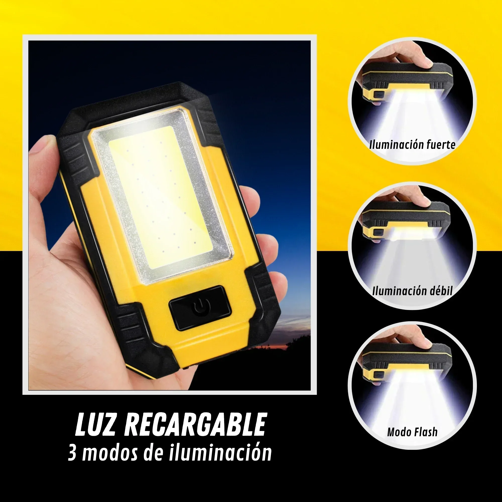 充電式 4000mAh 作業灯 超高輝度 COB フラッシュ - Outdoor Adventure Trips のレビューと価格