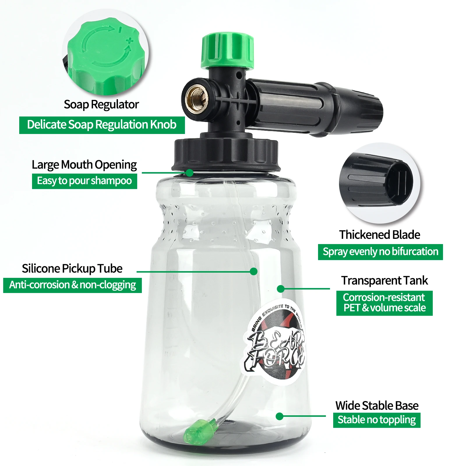 高圧洗浄機フォームランスフォームノズル洗車フォームメーカーケ - Bear Spray Clip のレビューと価格