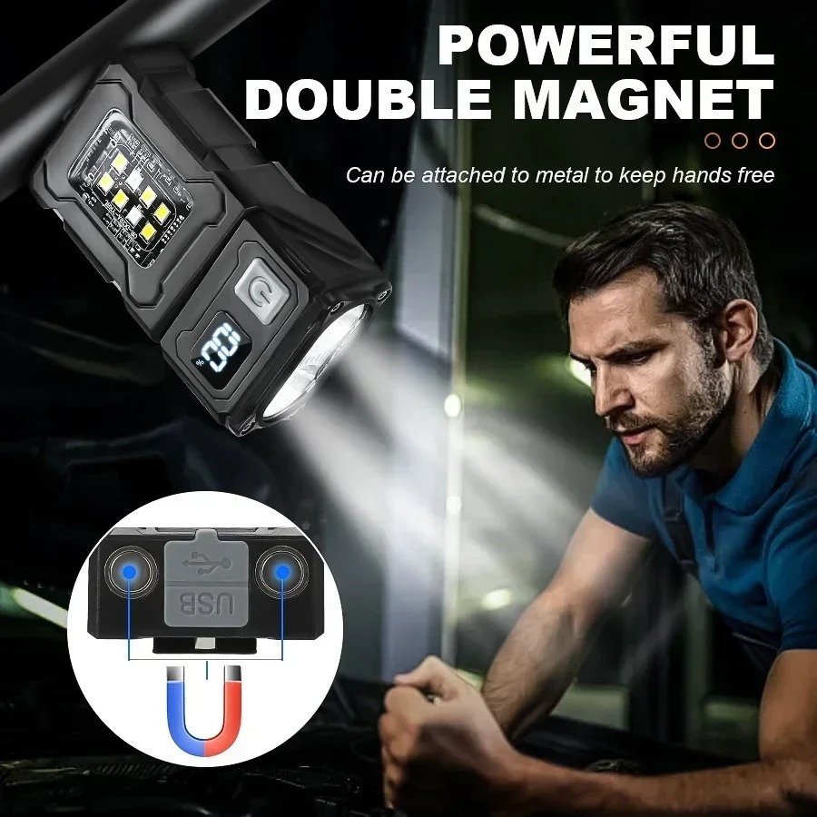 ミニ USB 充電 LED 懐中電灯テールマグネット COB - Outdoor Adventure Trips のレビューと価格