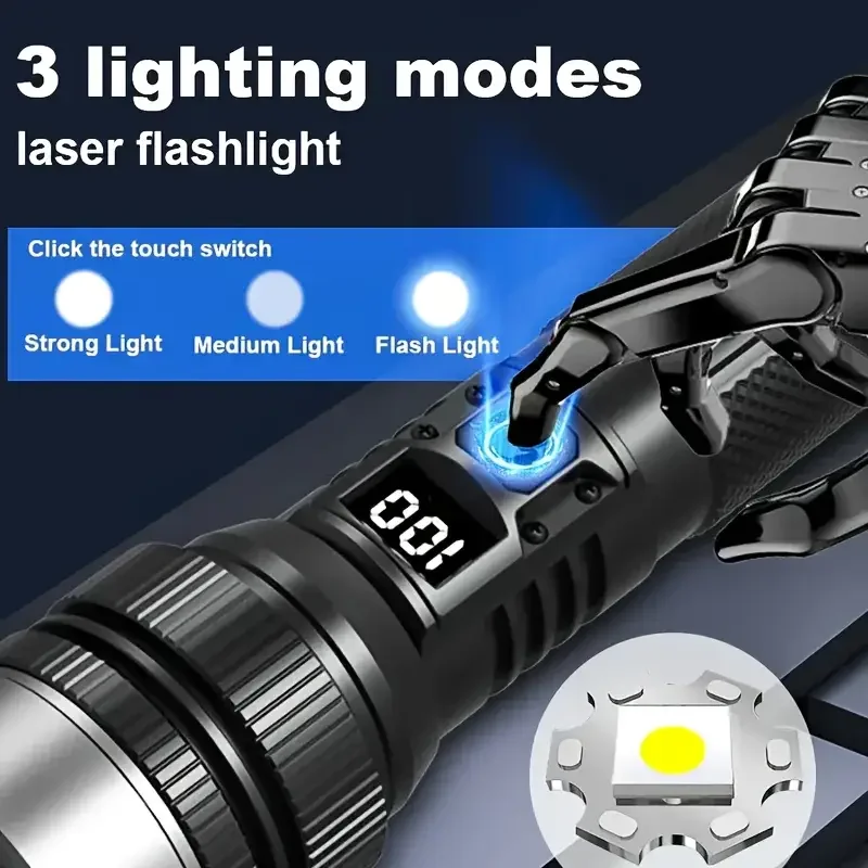 900000LM 強力な LED 懐中電灯 Type-c 充 - Outdoor Adventure Hiking のレビューと価格