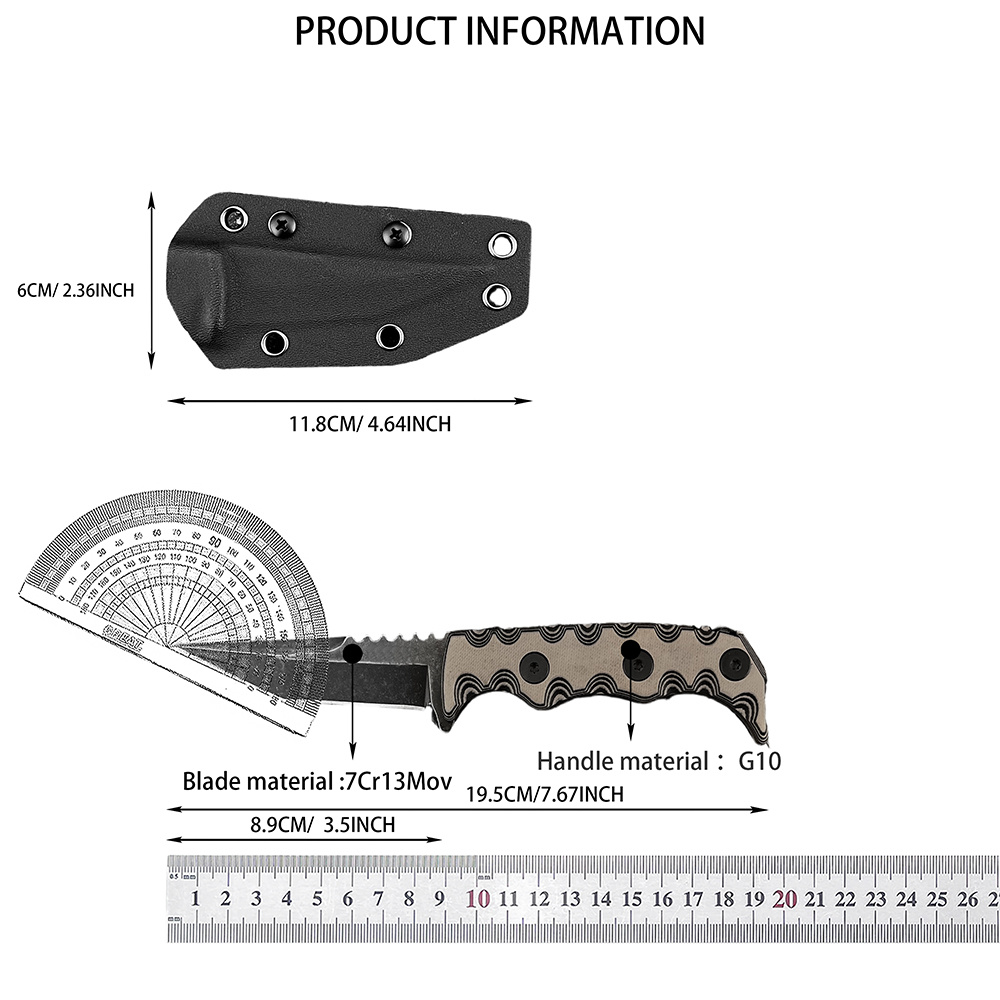 007 フルタングアウトドア固定刃ナイフ ハイキング フィッ - Outdoor Adventure Activities のレビューと価格