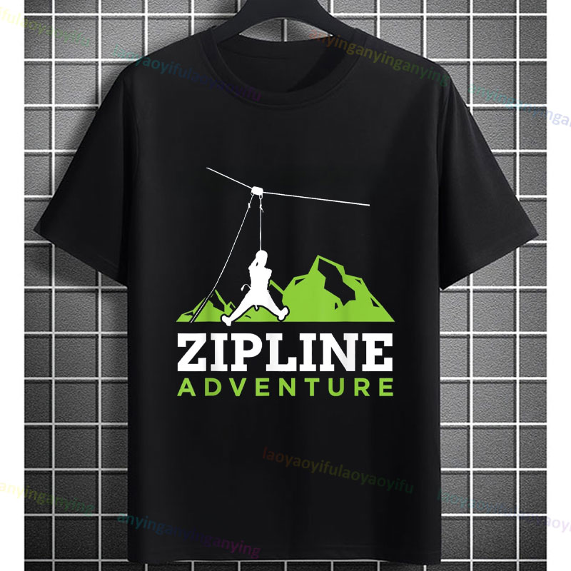 男性と女性のジップライン アドベンチャー グラフィック Tシ - Outdoor Adventure Zipline のレビューと価格