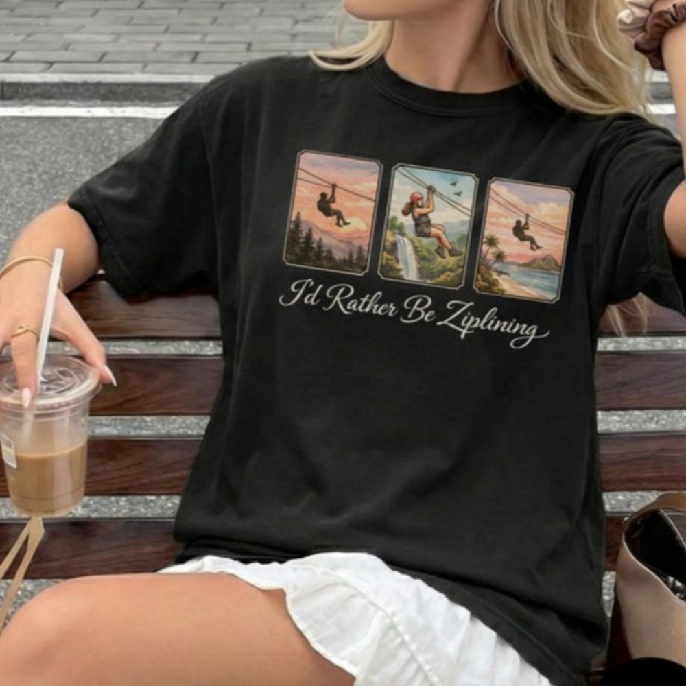 I'd Rather Be Ziplining Tシャツ ア - Outdoor Adventure Zipline のレビューと価格