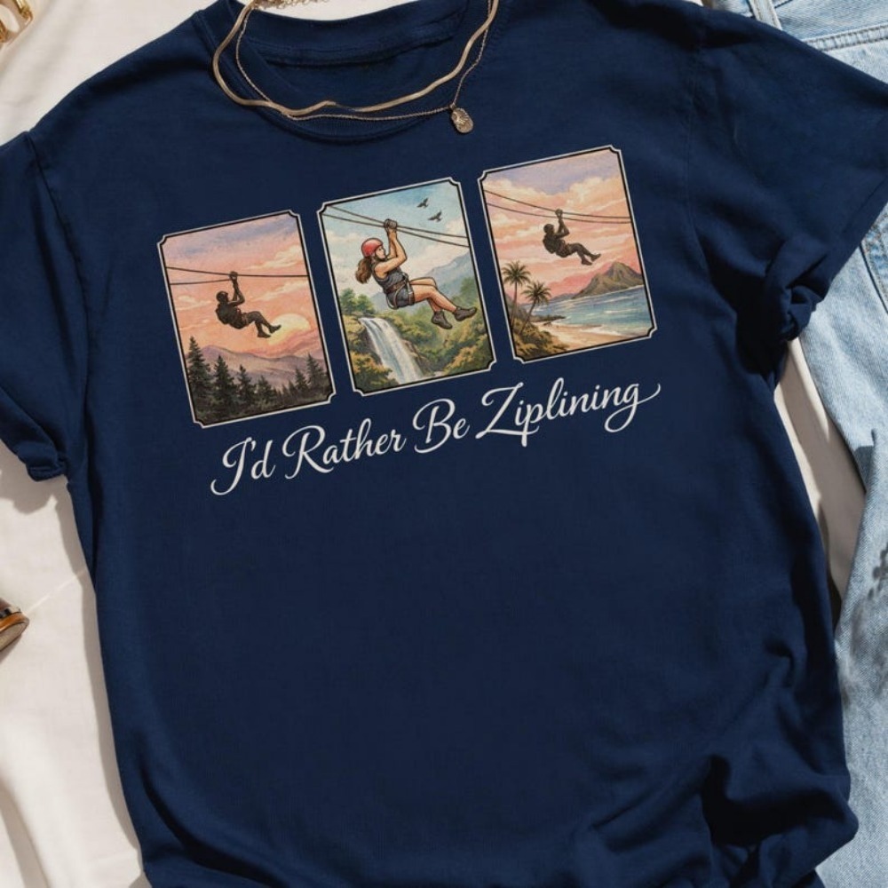 I'd Rather Be Ziplining Tシャツ ア - Outdoor Adventure Zipline のレビューと価格