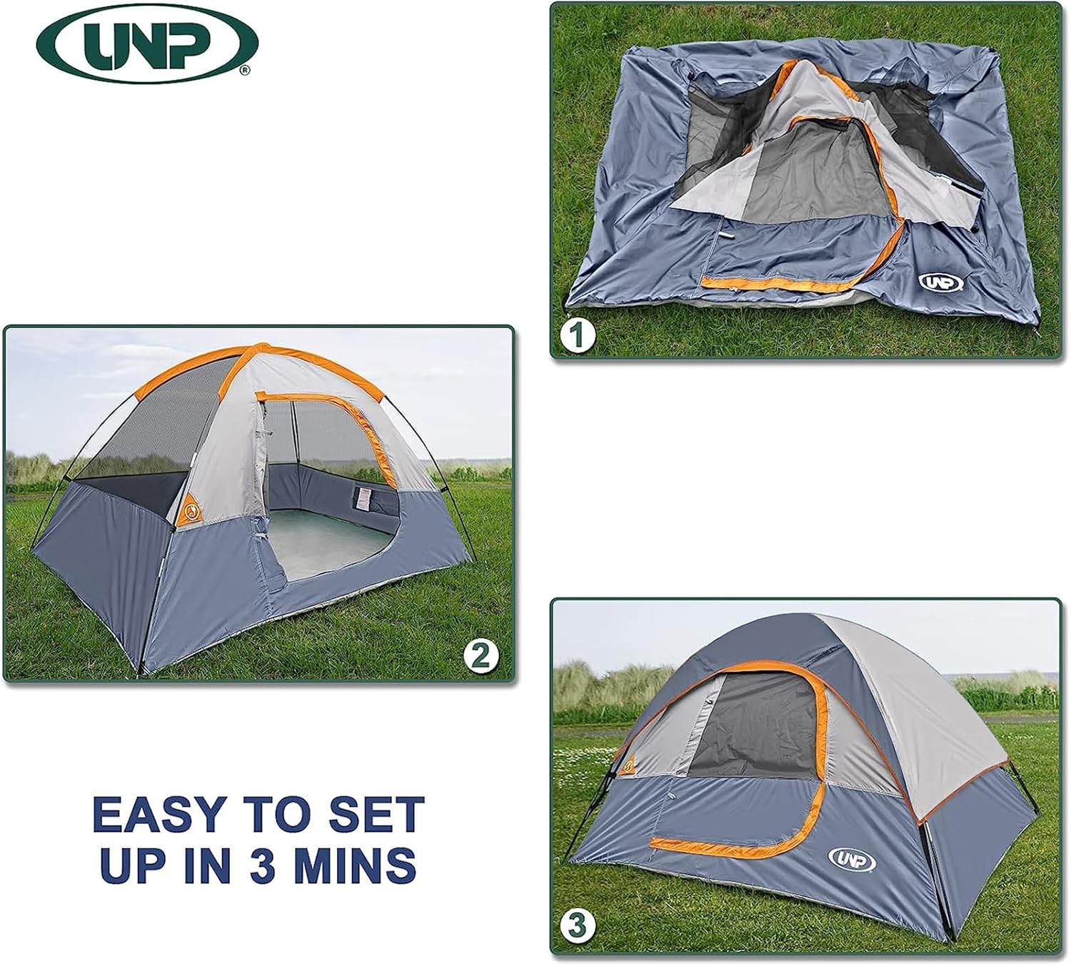 2～4人用防水防風ドームテント、レインフライ付き、持ち運び簡 - Outdoor Adventure Dome Shelter のレビューと価格