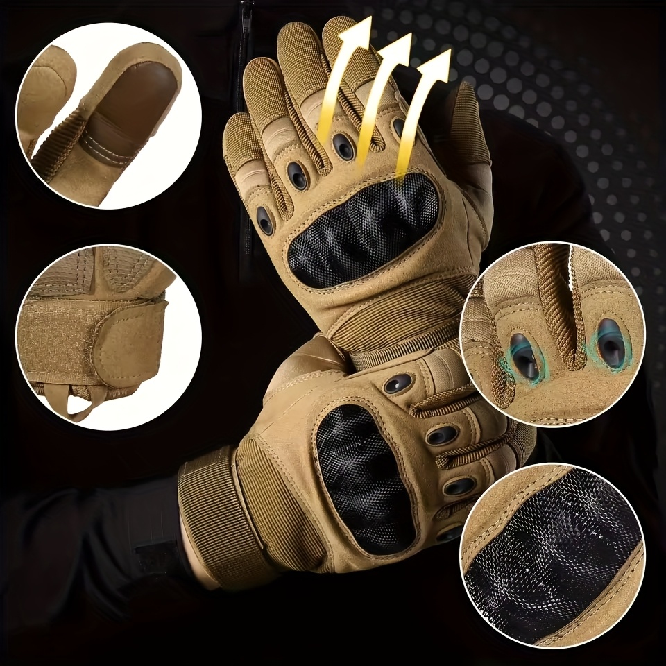 新しいメンズフルフィンガータクティカルグローブ、タッチスクリ - Outdoor Adventure Hunt のレビューと価格