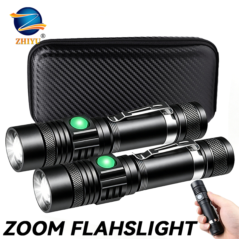 T6 LED 充電式懐中電灯、18650 ズーム可能なトーチ - Outdoor Adventure Trips のレビューと価格